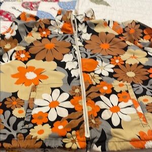 Floral Patterned Jacket in Orange and Brown H.I.S Vintage Jacket